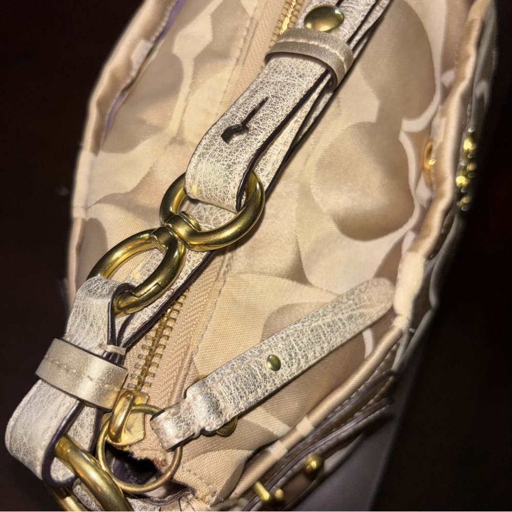 Coach Tan and Gold Shoulder Bag - Picture 11 of 11